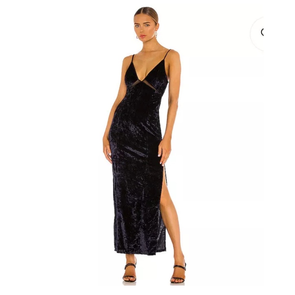 Free People Low Key Crushin Velvet Dress in Rare Night NWT